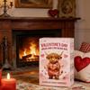 Valentine's Day Highland Cow Advent Calendar with 2D Acrylic Hanging Ornament 24 Days Countdown Calendar Box Holiday Party Gift