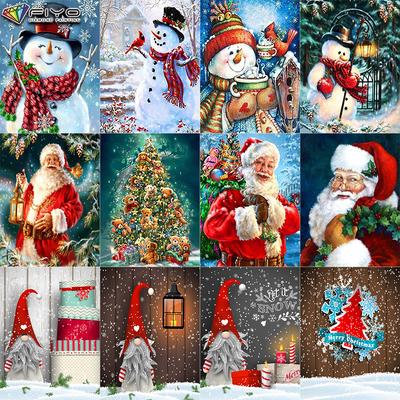 Pittura diamante 5D Diamante pieno Albero di Natale Babbo Natale Pupazzo di neve Pittura diamante Fatto a mano Fai da te Diamante Mosaico Pittura Decorazione della casa