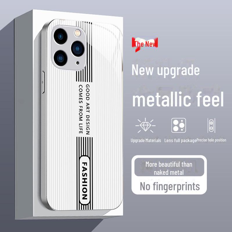 Luxury Full Package Anti-Fall Case for Apple SE, 11 Pro, 12, 13/14, 15 XS - Metal Texture.