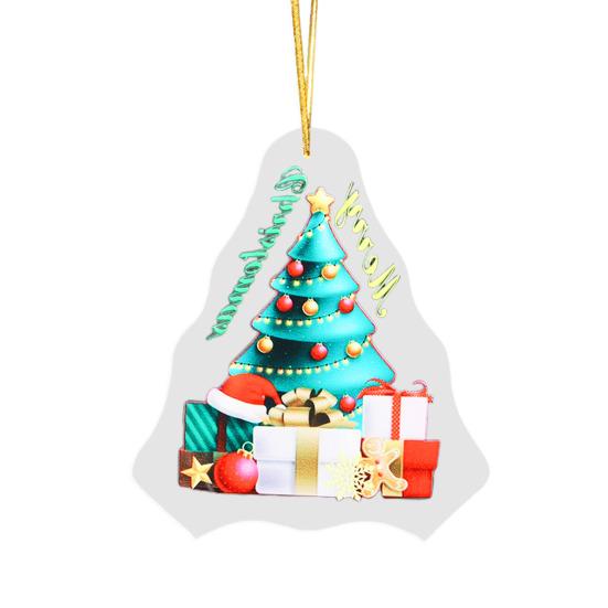 Winter Acrylic Ornaments Merry Christmas Hanging Ornament for Christmas Tree Frosted
