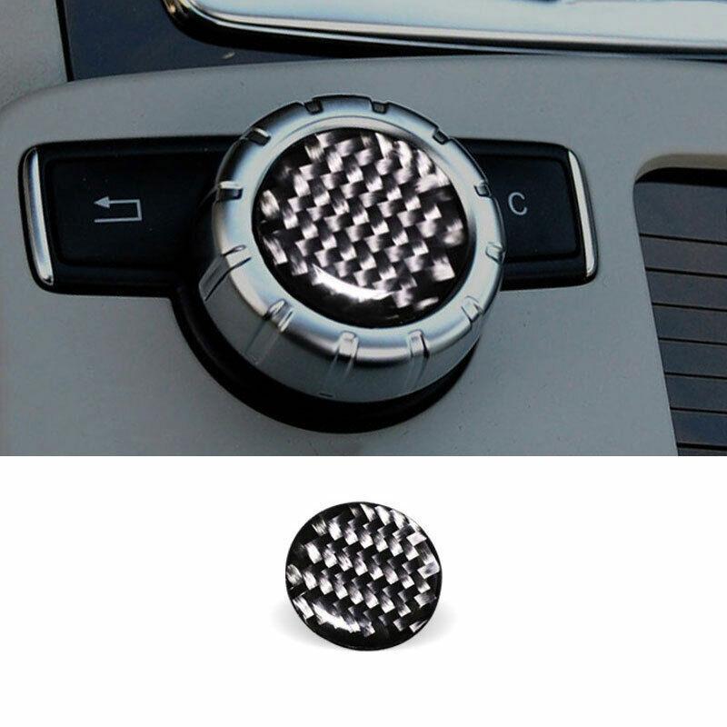 For Benz C-Class 2007-2014 Real Carbon Fiber Interior Control Multimedia Sticker