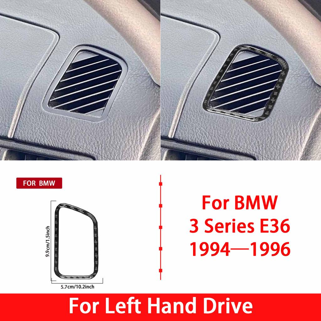 For BMW 3 Series E36 1994 1995 1996 Car Accessories Carbon Fiber Copilot Strip Air Vent Gear Shift Panel Interior Trim Sticker