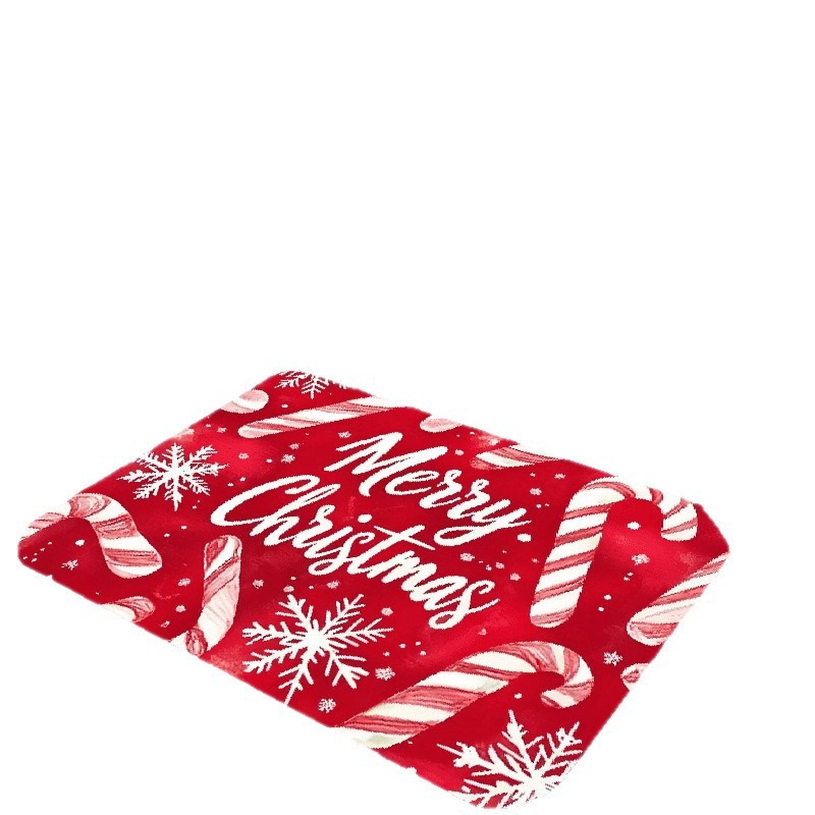 

Маленький коврик с рождественским принтом из кристаллического бархата, не декоративный one size красный