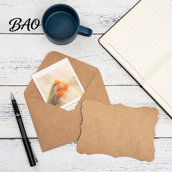 Decorative Envelopes for Special Occasions 50 Sets Wavy Edge Envelope And Card Set, Solid Color Smooth Elegant Western Style Writing Stationery,