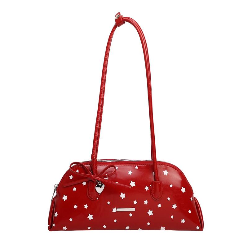 New PU Stars Bow Zipper Sweet Bag Exquisite Texture Fashion Shoulder Bags 2026 High Quality Affordable Luxury Satchels Bags