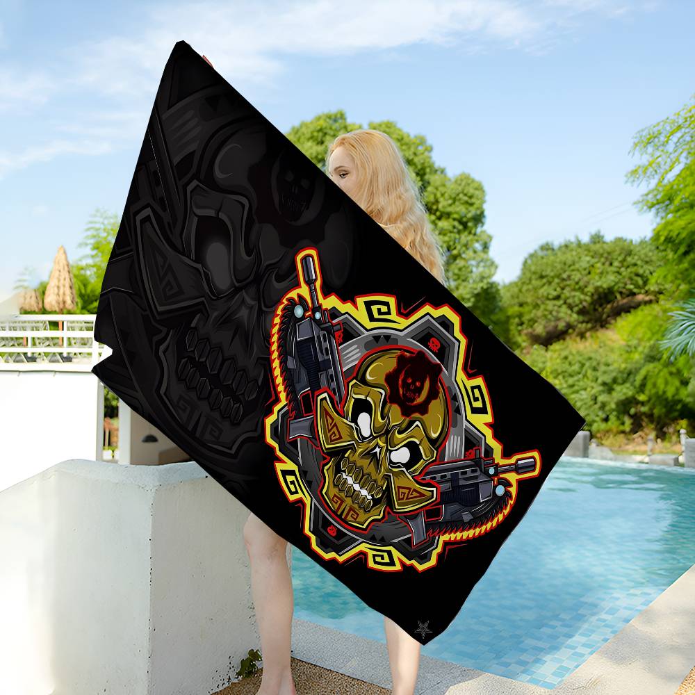 M-Metal M-Mulisha Game Anime Anime Beach Swimming Towel Soft Absorbent Washcloth Children's Gifts for Kids Travel Camping Gym