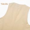 Women's Vest Top V Neck Single Breasted Sleeveless Coat Casual Waistcoat with Pockets Ladies Dressy Vest Jacket