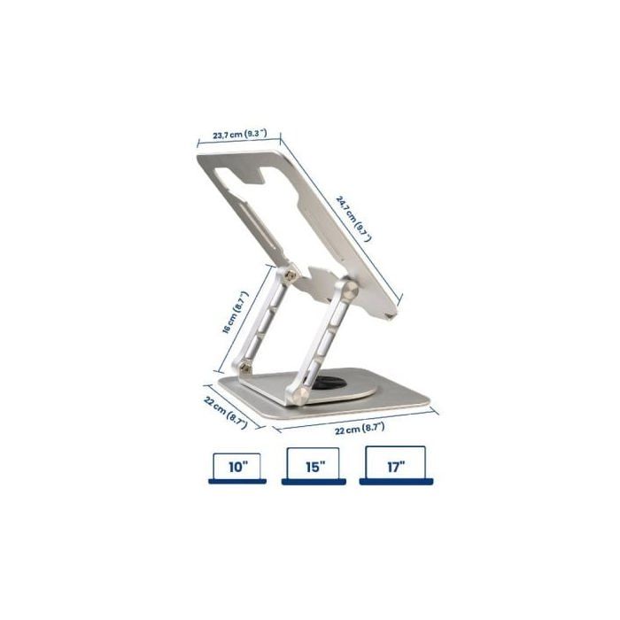 Laptop Stand - Ewent - 360° Rotatable - Adjustable Height - Aluminum Alloy - Ergonomic