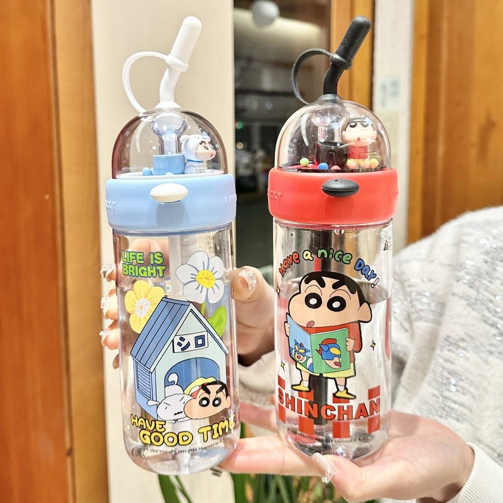 Crayon Shin Chan Tritan Kids Drinking Cup With Straw For Outdoor Travel And Gift