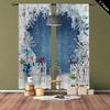 JIT 2pcs Frosty Floral Sheer Curtains   Snowman Design   Room Darkening   Polyester   Christmas Window Decor   Home Decor   Rod Pocket