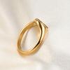 9MM Oblique Stripes Casting Fashion Minimalist Stainless Steel Titanium Ring 18K Gold Plated