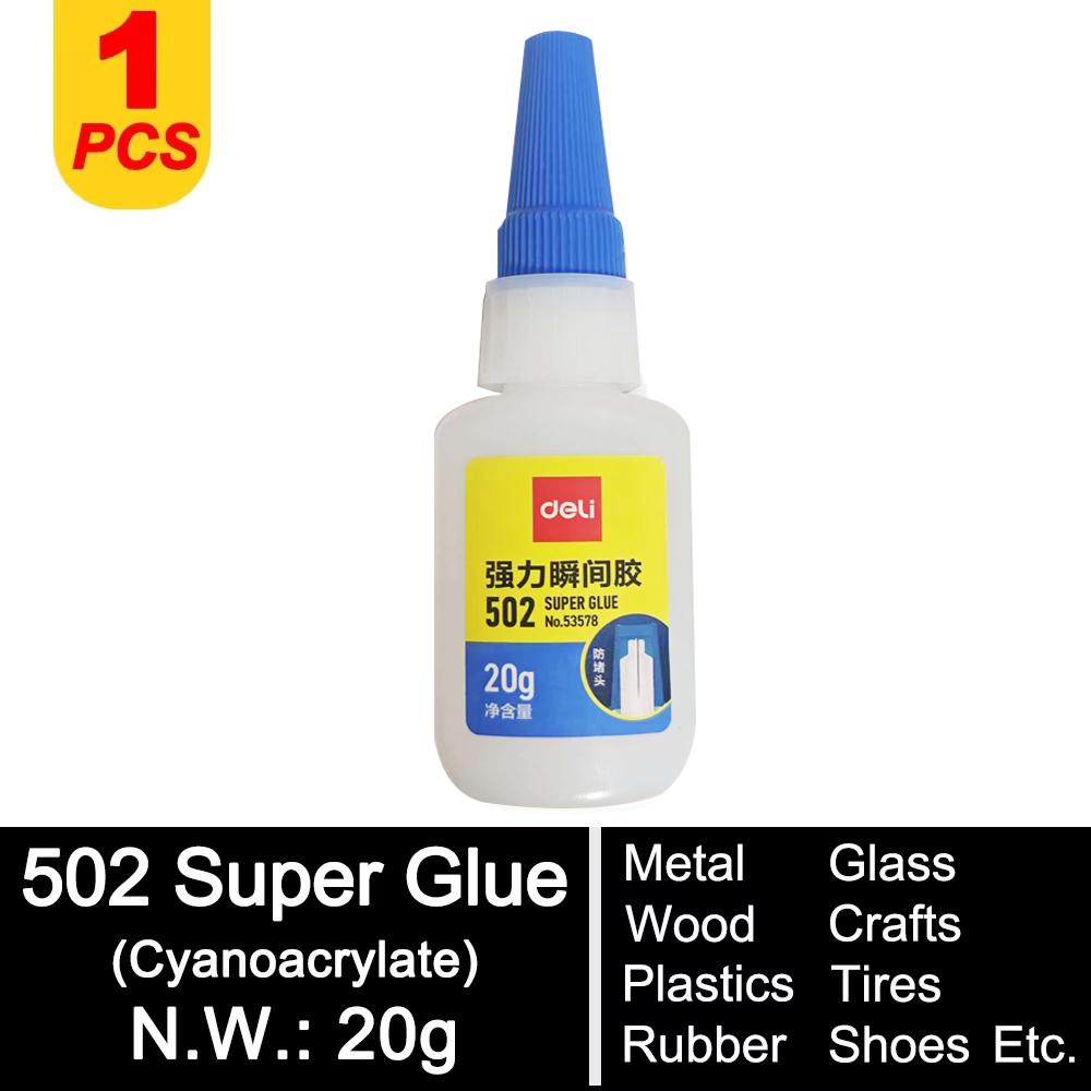 Deli 502 Super Glue Professional Strong Fast Instant Adhesive Cyanoacrylate Hardware Metal Cars Wood Craft Hobby Seconds Bond