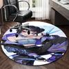 1pc Anime Design Round Carpet - Office Chair Mat with Cool Girl Holding Scissors and Music Notes, Suitable for Home Decor