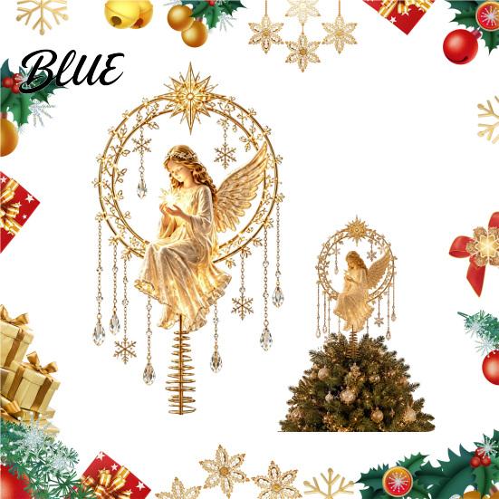 Holiday Table Centerpiece with Topper Acrylic Winged Tree Topper Christmas Angel Treetop Ornament Spring Base