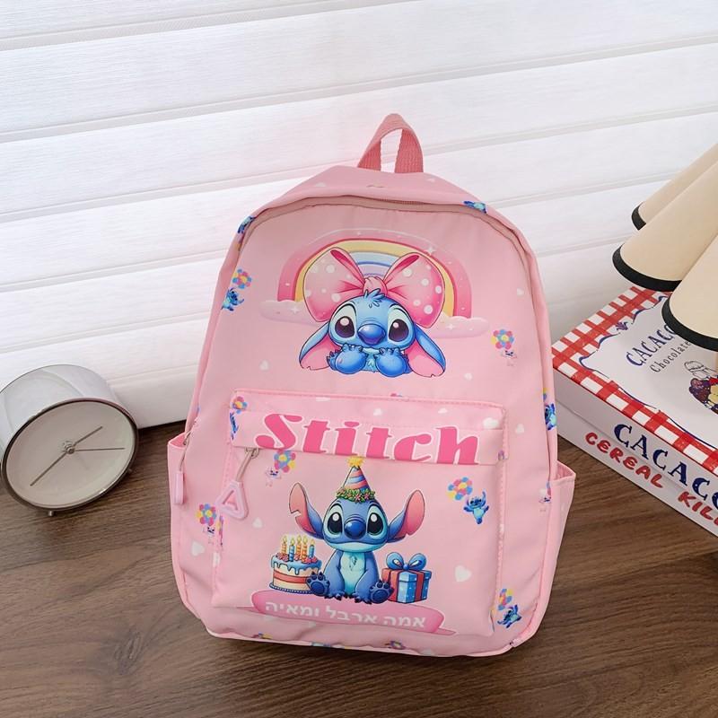 Disney Stitch Cartoon Backpack For Toddlers Large Capacity Kids School Bag With Breathable Design