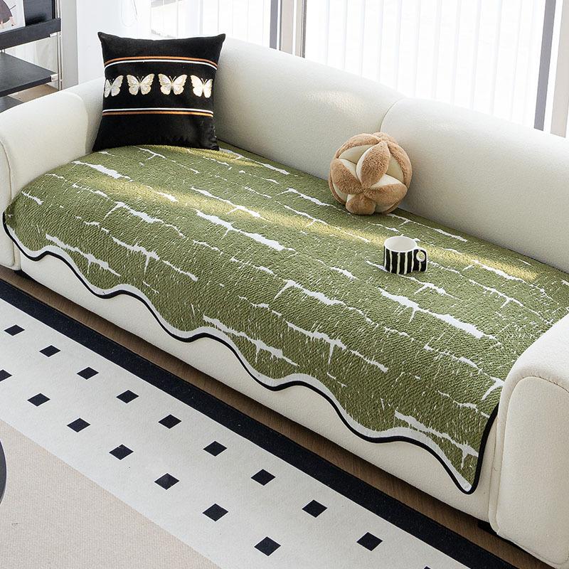 Light Luxury High-Grade Leather Sofa Cushion  New Autumn And Winter Plush Special-Shaped Irregular Sofa Seat Cushion Cover Cloth Towel