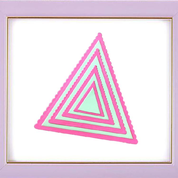 Triangular Cutting Dies Lace Embossing Die Cuts Stencil for Cardmaking DIY Alb
