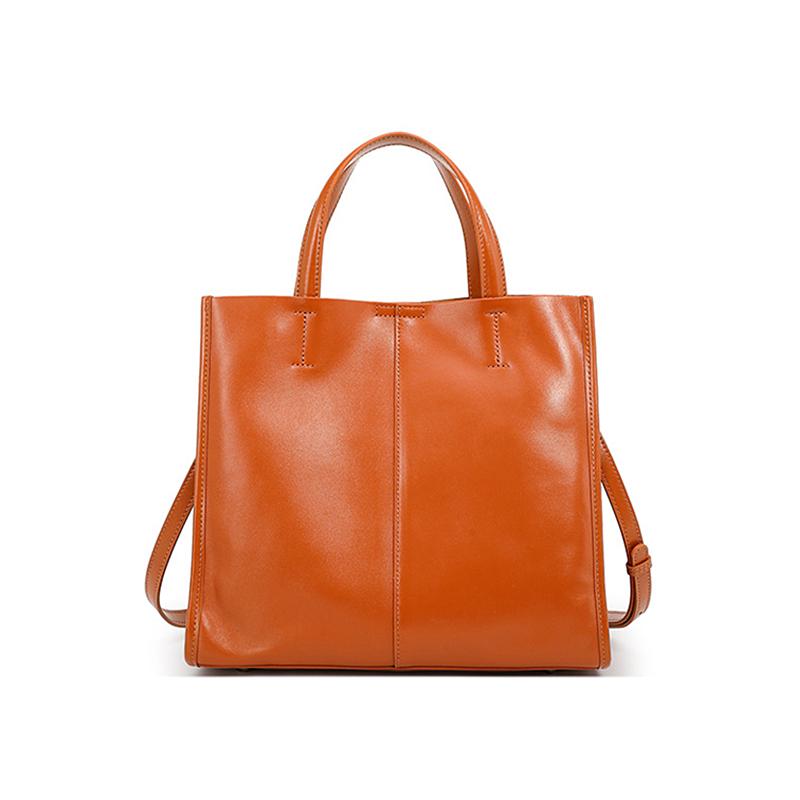 Genuine Leather Large Tote Handbags For Women  Trend Designer Vertical Work Ladies Shoulder Crossbody Bags