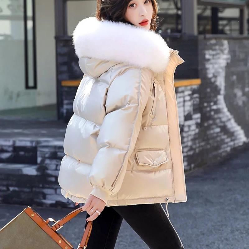 Winner Down Padded Jacket Women's Short Korean Fashion Glossy Padded Jacket Loose Warm Jacket