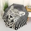 1pc Leopard Print Automatic Open/close Folding Compact Umbrella, 8-Rib Sturdy Canopy, Lightweight Portable, Everyday Use, Gift, Outdoor Umbrella, Trav