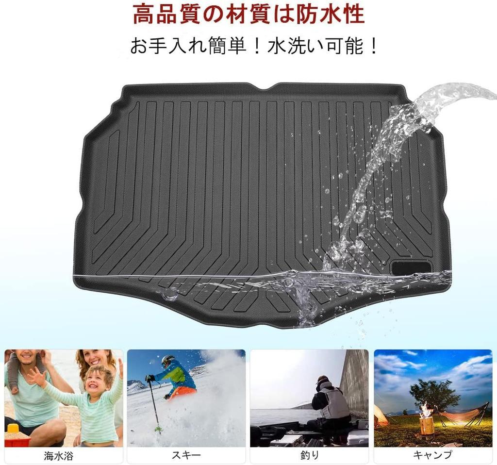 Compatible with Toyota New Aqua Trunk Luggage 3D Car 3D Abrasion Stain Designed for Easy Custom Parts [SunYard] Mat, Mat, Mat, Structure, Waterproof,