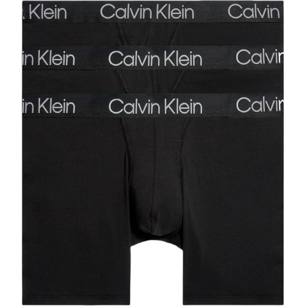 Calvin Klein Boxer Briefs 3 Pack Comfortable Jacquard Underwear Men Underwear Black 000NB2971A-7V1