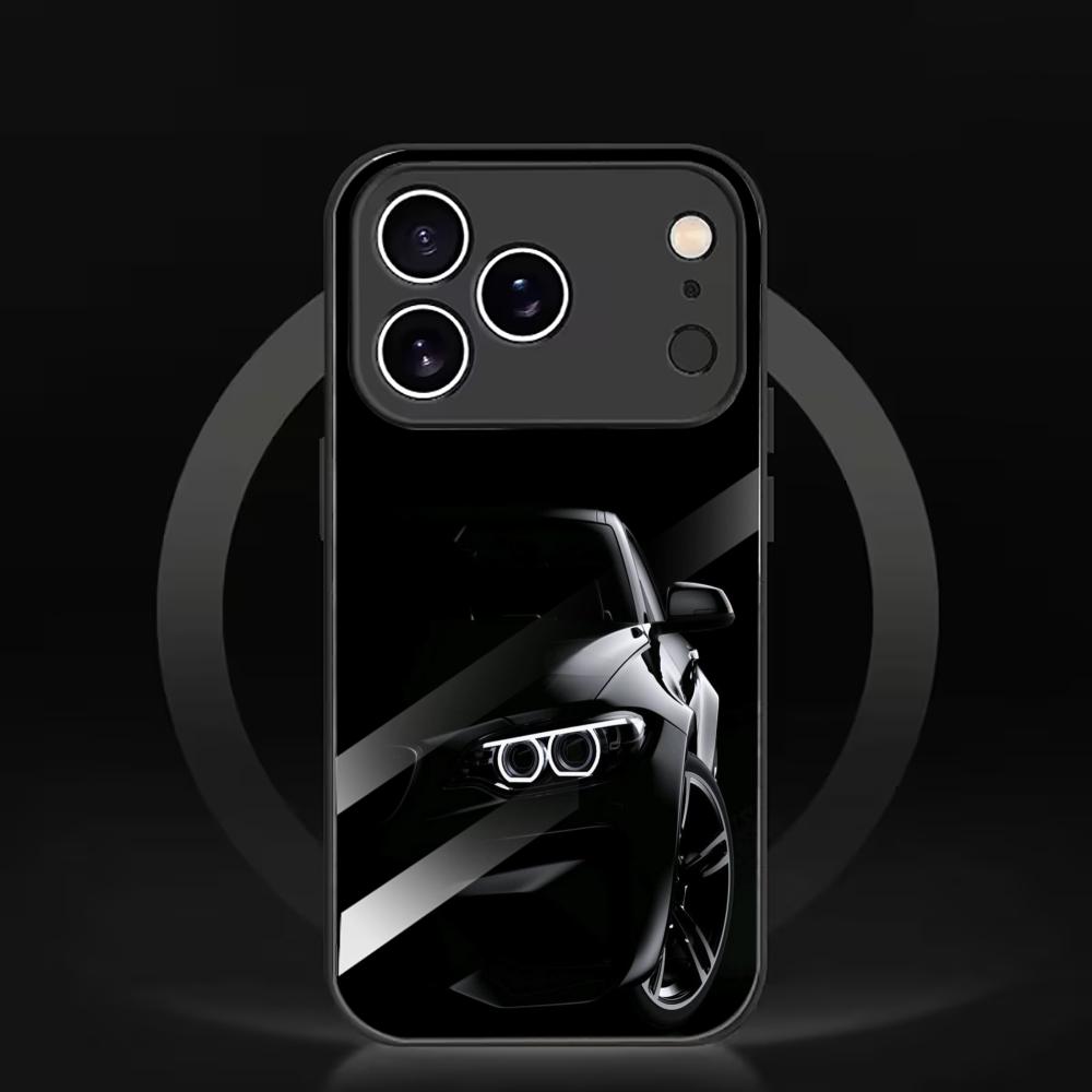 Edgy Sports Car Headlight Glass phone case mobile phones for iphone 17 pro max cover for iPhone 17 16 15 14 13 12 11pm Pro Plus