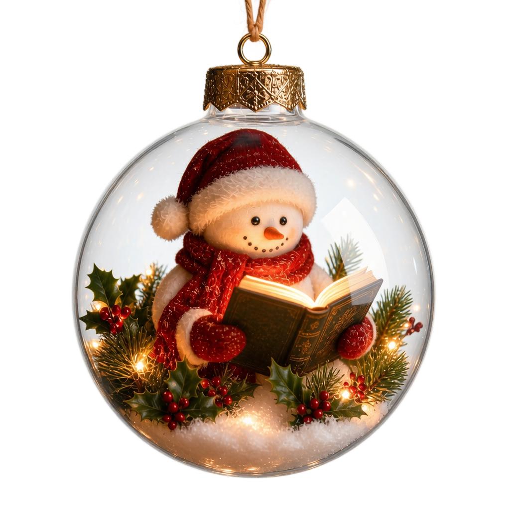 Pallina di Natale Luminosa 3D - Decorazione da Appendere Luminosa a Batteria per