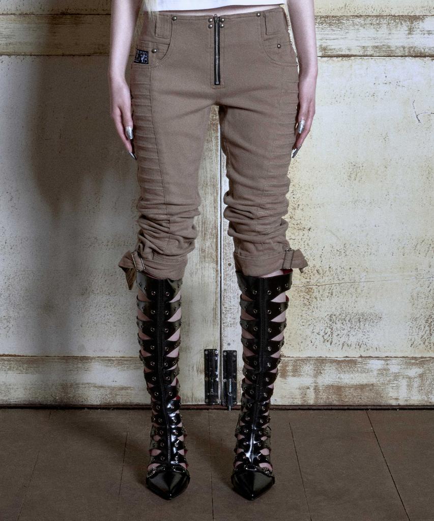 Opeoseu0012 Op.08 Motoback Capri Pants Brown