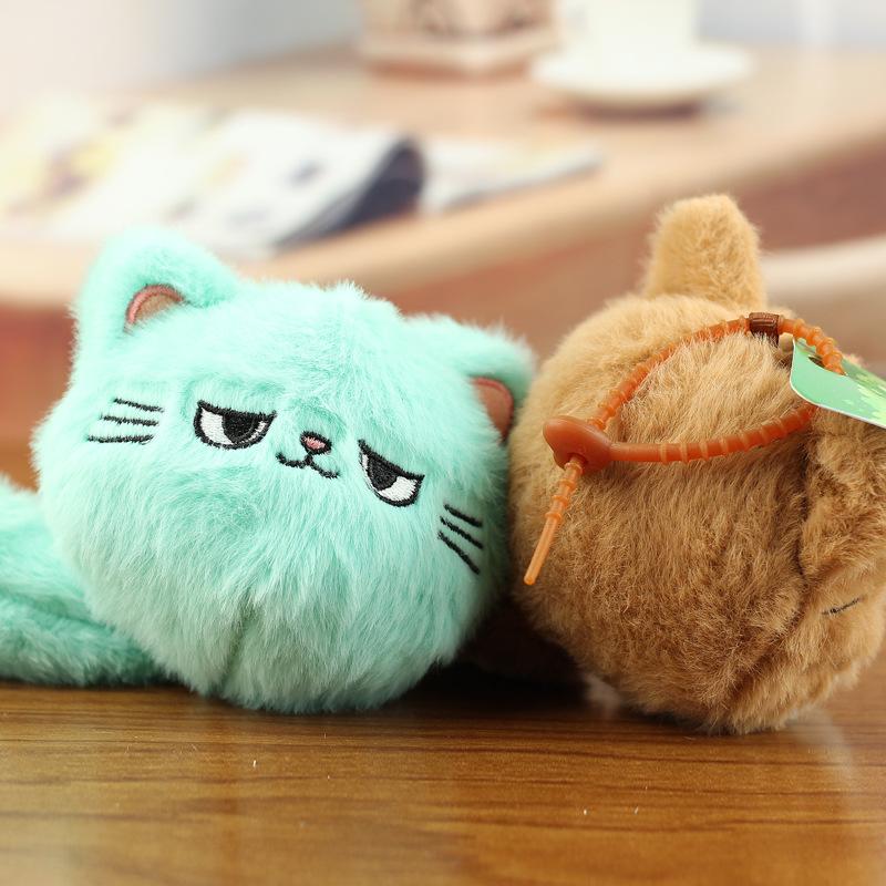 1 Piece Girl Backpack Doll Decoration Cute Plush Cat Doll Pendant Couple Bag Keychain Decorative Gift