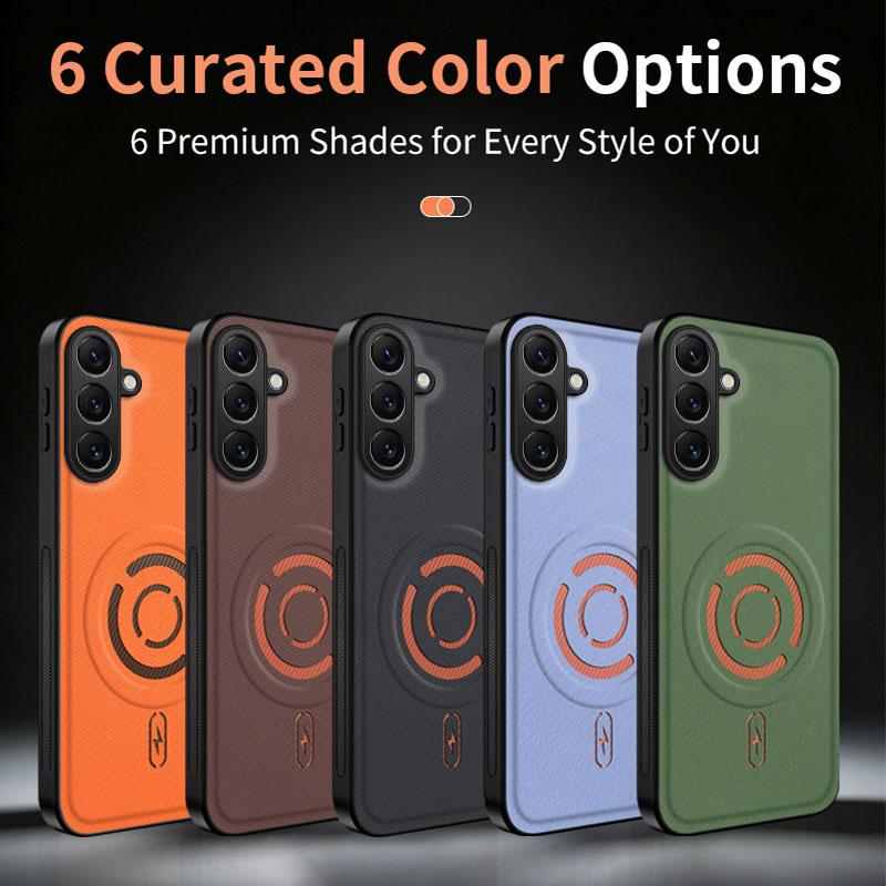 For Samsung Galaxy A37 A57 A56 A36 A26 A55 A54 A18 A17 A16 A15 A14 5G A06 A07 Phone Case Magnetic Weave Texture Back Cover