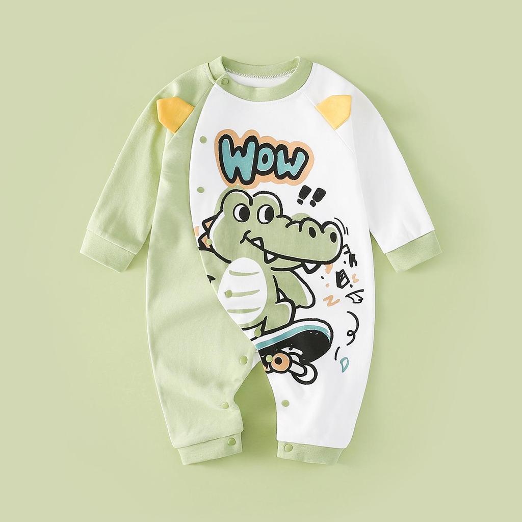 Unisex Cotton Baby Romper - Spring/Autumn Cartoon Onesie for Newborns