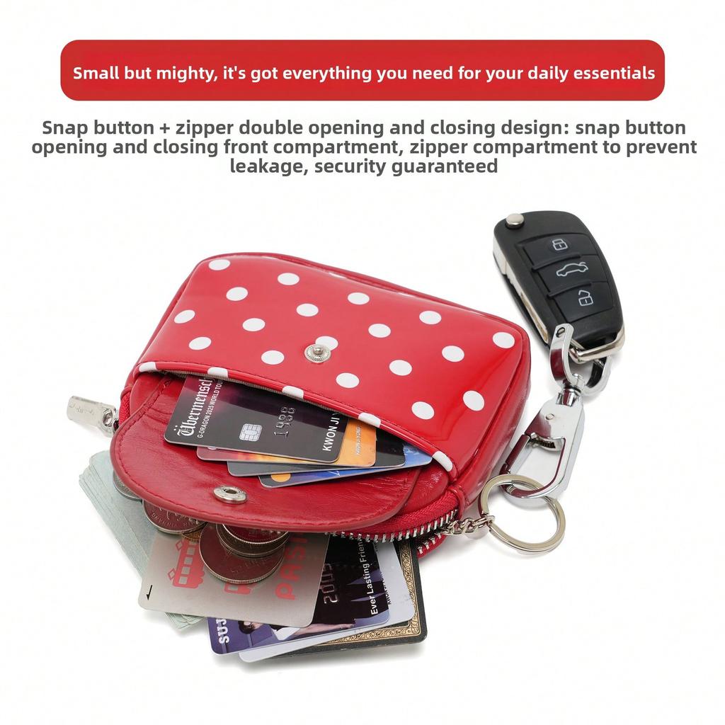 Leather Change Bag, Multi-Function Key Bag, Coin Bag, Portable Card Bag.