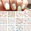 2 SheetS Winter Nail Art Designs 3D Cute Sticker Cartoon Christmas Slider New Year Holiday Decal Manicure Decorations