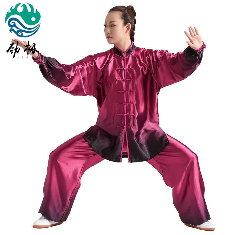 

Весенне-летний градиентный костюм для тай-чи - Унисекс, для среднего и пожилого возраста, комплект для выступлений и упражнений по ушу на открытом воздухе XL