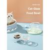 Cat Glass Food Water Bowl Elevated Small Dog Double Drinking Eating Bowls Pet Transparent Feeding Basin with Stand