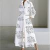 Plus Size Commuter Fashion Neck Lining Nine Minute Sleeve Loose Hem Dresses