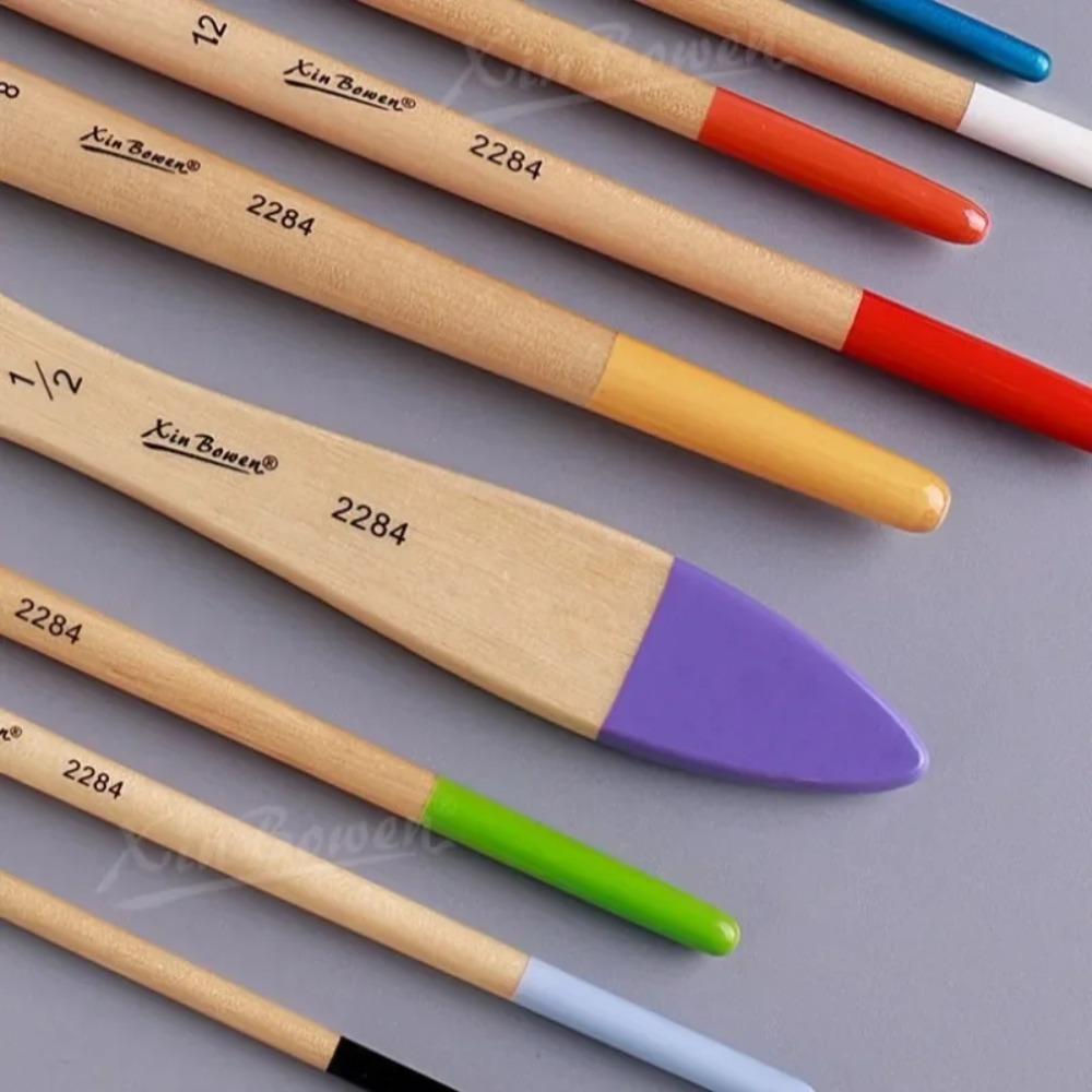 9 Pcs Set Nylon Brush of Beginners Hand-painted Graffiti Gouache Watercolor Brush Wall Painting Acrylic Paint Board Brush Tools