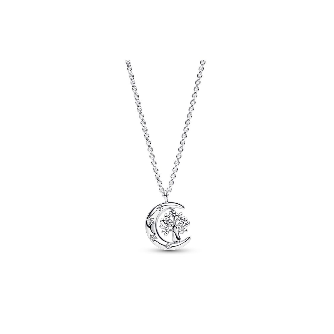 

Pandora Rotating Tree Of Life Moon Design 925 Silver Cubic Zirconia Necklace Women necklace 392992C01 Mirror Jewelry Box