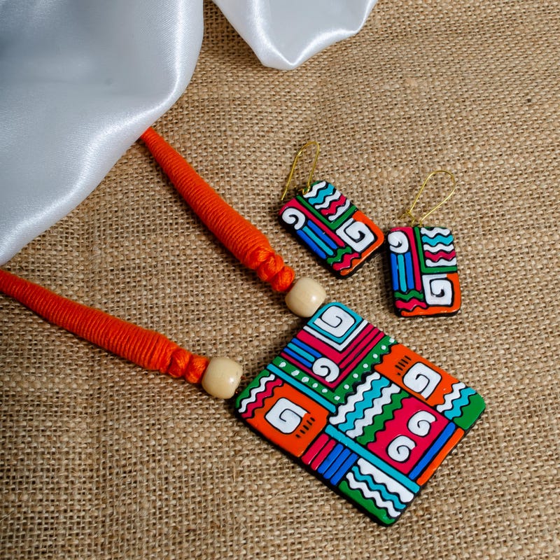 

Handmade Terracotta Boho Geometric Tribal Set