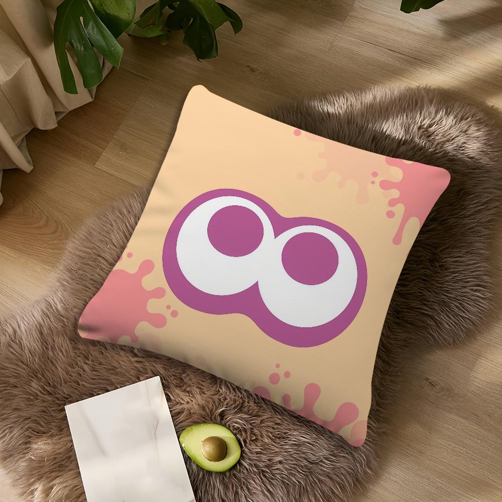 Game S-Splatoon Cute Squid cushion cover For Bedroom Car Coffee Shop Room Soft and Living Room Sofa Decorative Pillow Cover Case