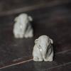 Handmade Sitting Elephant Ornament Small Tea Pet Mini Cute Statue Living Room Tea Table Decoration for Tea Lovers Friend