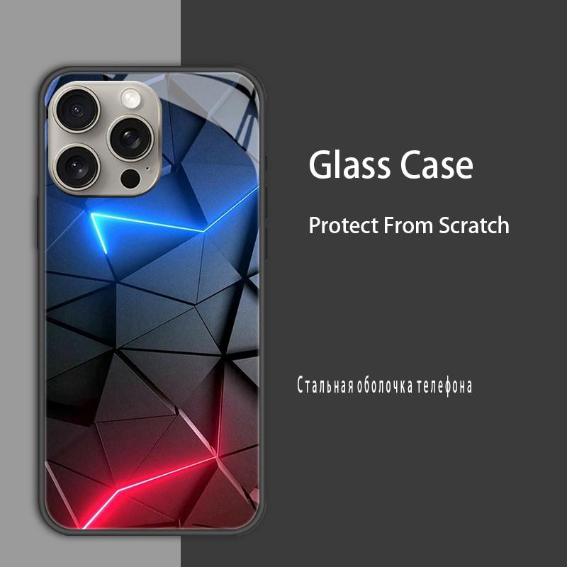 Für iPhone 15 15Pro Max Plus Hülle Abdeckung Hartglas Hülle Hartschale Bumper Für iPhone 14 Pro 14 Plus 14Pro Max Schutzhülle