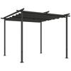 3 X 3 M Garden Pergola with Adjustable Roof, Metal Frame, UPF30+ Protection, Sun Canopy for Veranda, Patio, Dark Grey