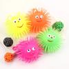 LED Glowing Hair Ball Vent Ball Flash Elastic Baby Luminous Bouncing Ball Kids Squeeze Anti Stress Relief Toys Random Color