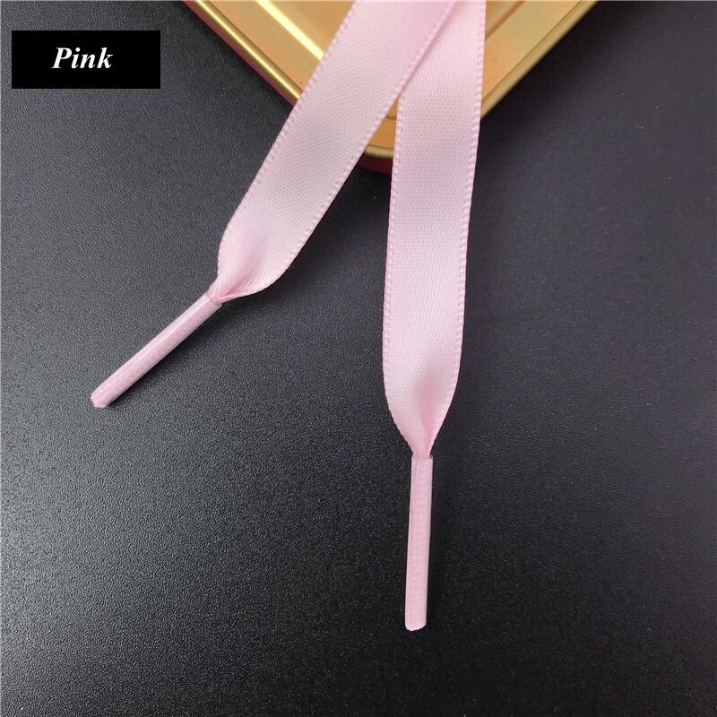 1Pair 1CM Width Satin Silk Ribbon Shoelaces 80/100/120/150CM Length Sneaker Sport Shoes Lace Adult Children's Laces S2