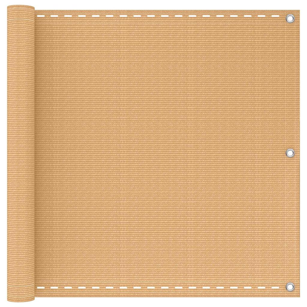 Balcony Privacy Screen Sand 90 X 300 Cm HDPE and Aluminum