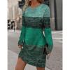 Women's Fashion Autumn Winter Long Sleeve O-Neck Casual Dresses