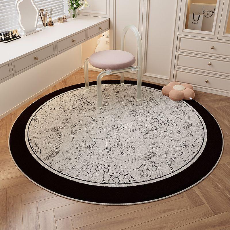 American Style Round Carpet Bedroom Bedside Carpet Anti Slip Foot Mat Light Luxury Floor Mat
