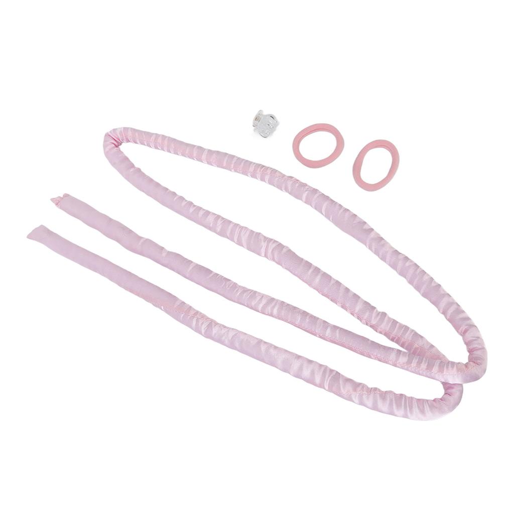 Pink Heatless Curling Set Hair Rod High Comfort Cloth Headband Clips DIY Curls Rollers for Sleeping